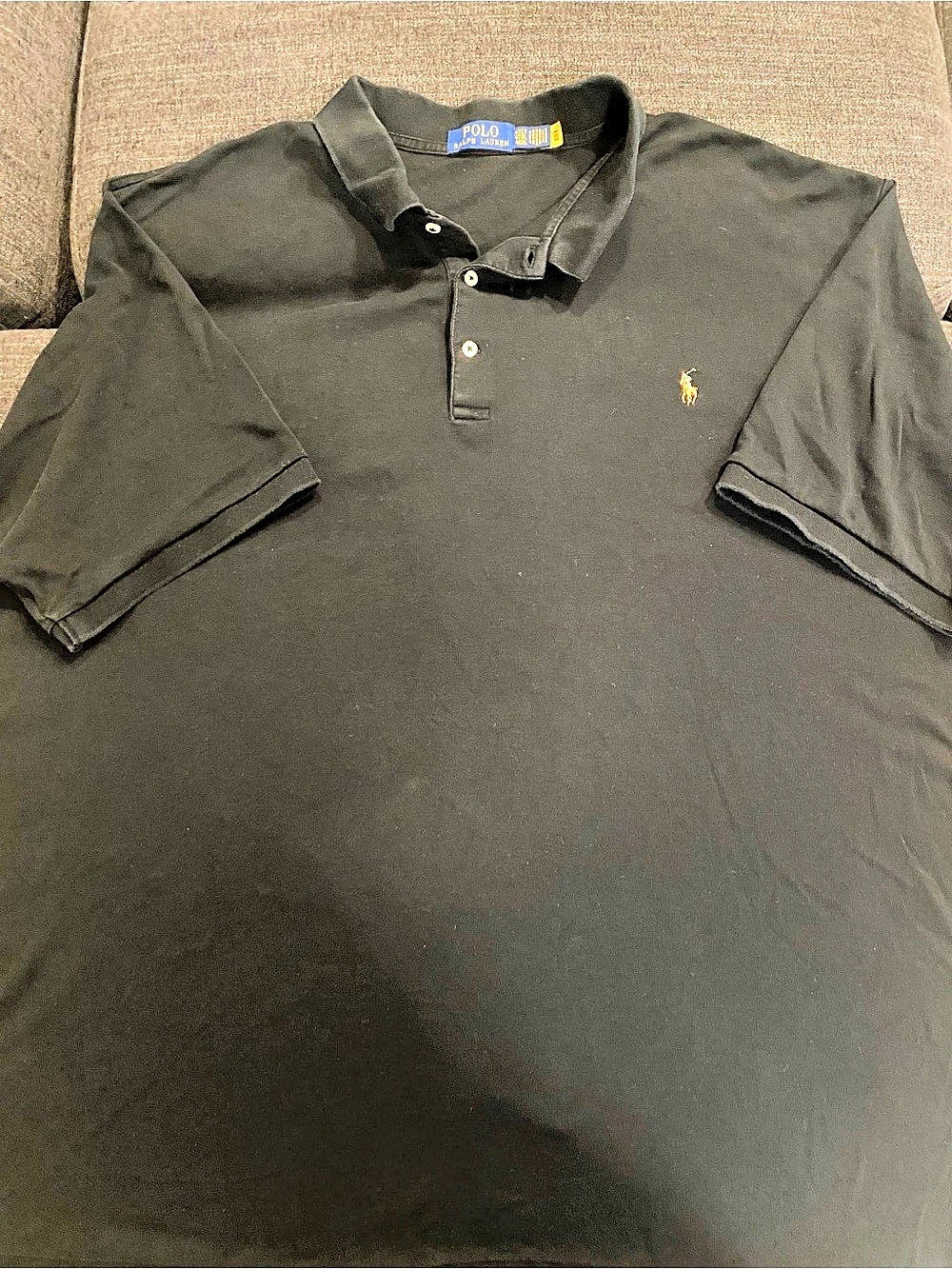 Polo Ralph Lauren Classic Fit Mesh Polo Shirt Black Size XL